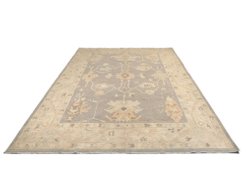 9x12 Zeigler Muted Brown Afghan Hand Knotted Wool Area Rug